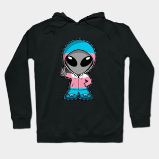 Space Alien Trans Pride Colors Hoodie